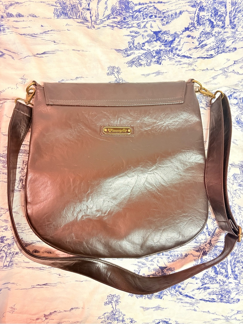Loungefly Owl Brown Faux Leather Adjustable Crossbody Shoulder Messenger Purse - Picture 2 of 3